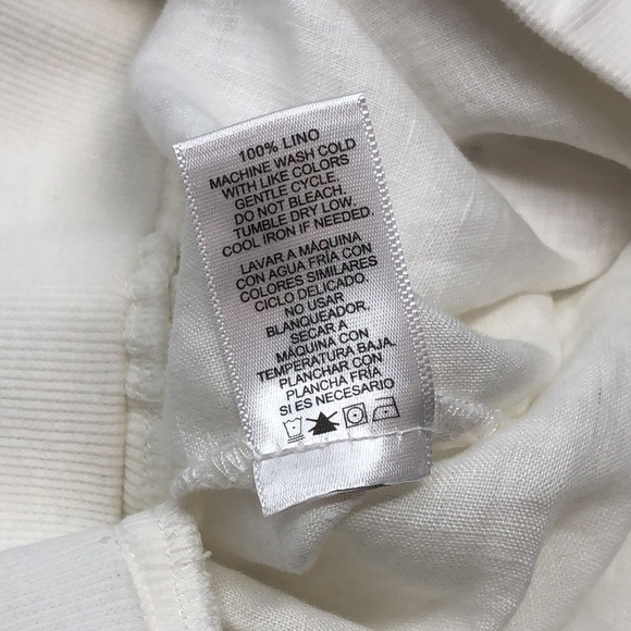 2/$30 NWT Ellen Tracy Pants 100% Linen White Summer Vacation Women's Size Large - Picture 11 of 14